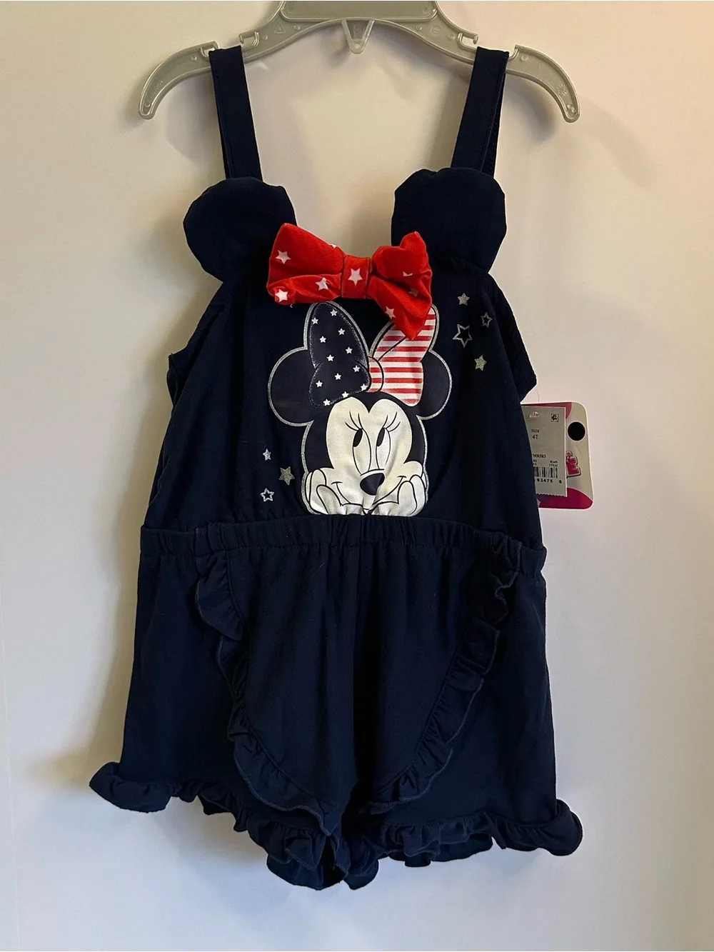 Toddler Minnie Mouse Patriotic Romper Size 4T NEW